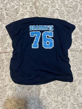 refuge Navy Tee with Light Blue 'Dramatic 76' Graphic